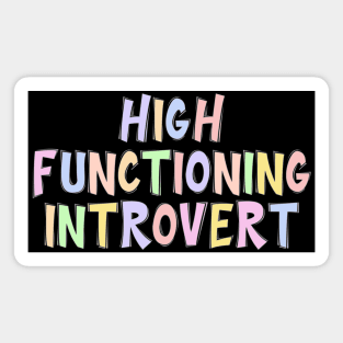 High Functioning Introvert, in colorful quirky font Magnet